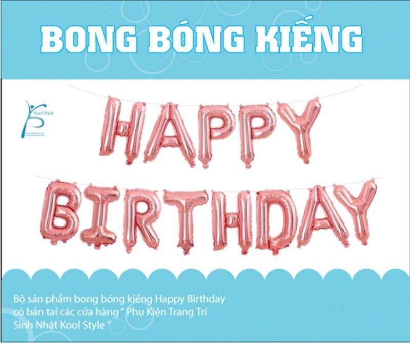 bong kieng chu happy birthday mau hong rose