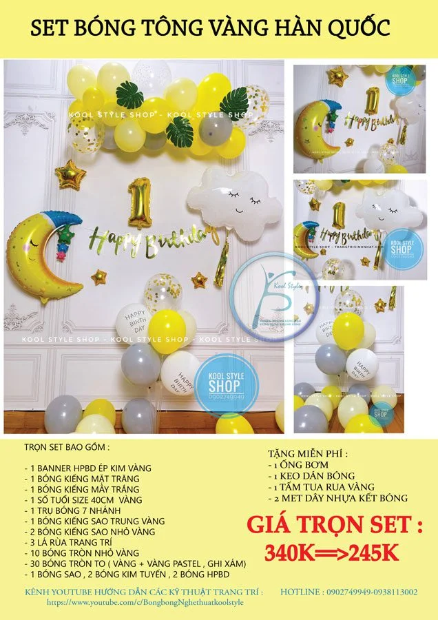 chi tiet set bong tong mau vang han quoc
