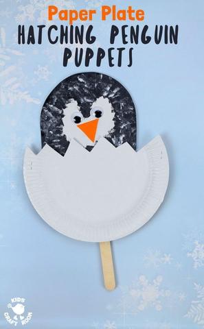 hoạt động mùa đông chim cánh cụt đĩa giấy