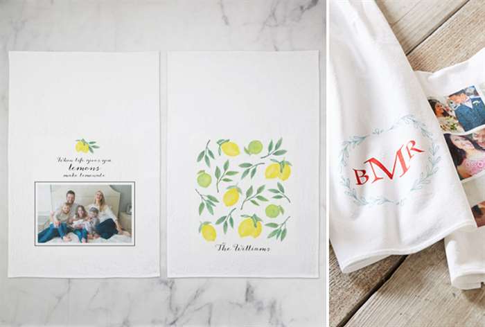 4th wedding anniversary gifts custom tea towel