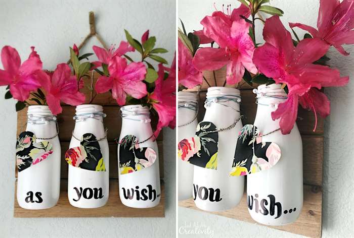 4th wedding anniversary hanging flower vases