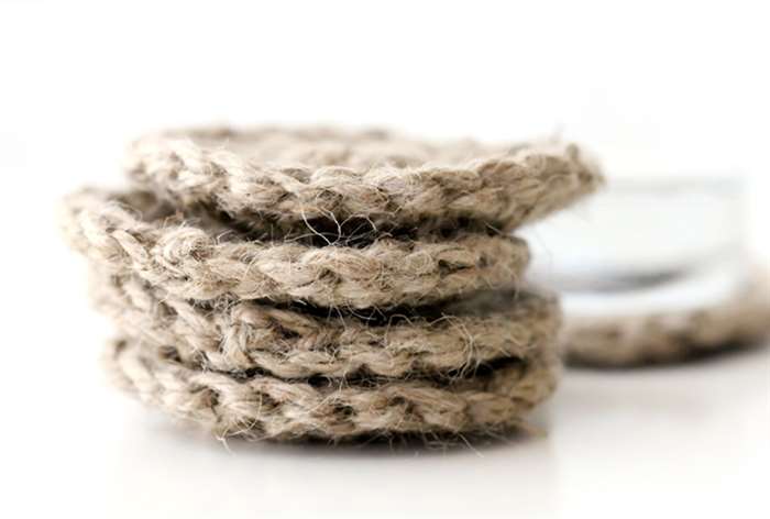 last minute gift ideas crocheted jute coasters