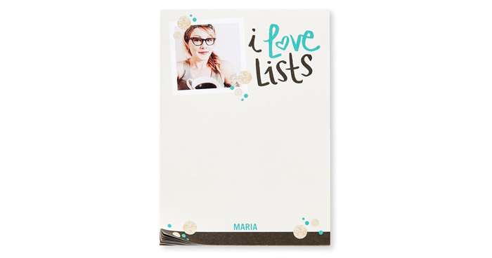 I love lists personalise notepad that is perfect for any person