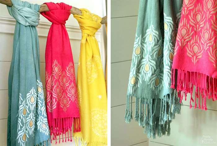 creative gift ideas stenciled scarves 