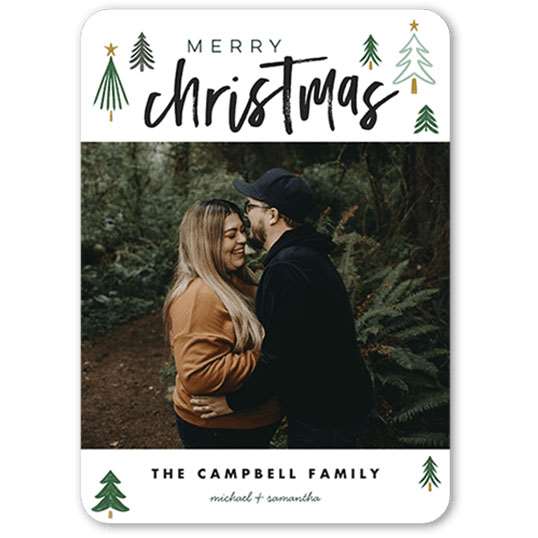 Spruce confetti holiday card with forest picture