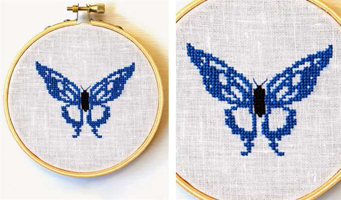 10th wedding anniversary gift ideas blue butterfly cross stich hoop