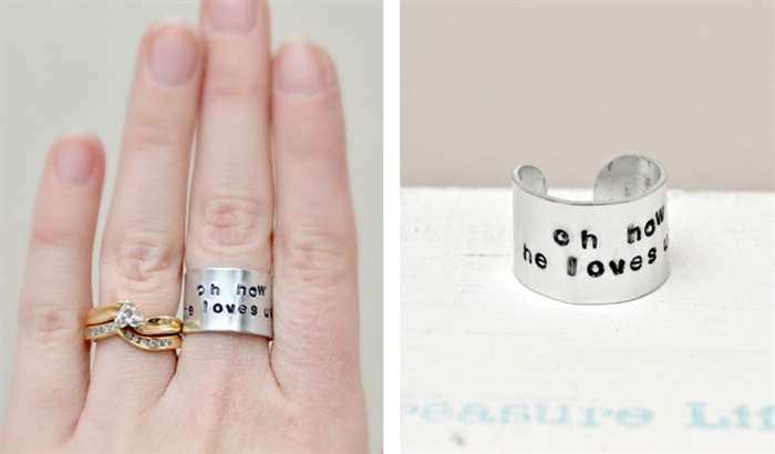 10th wedding anniversary gift ideas silver engraved ring