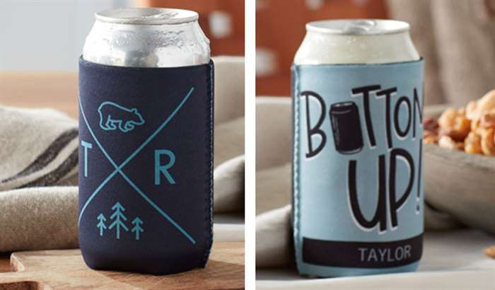 10th wedding anniversary gift ideas blue personalized can coolers