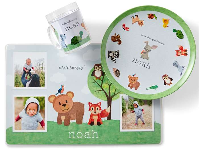 green animal tableware with placemat cup and plate sets for noah