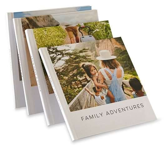 Instant photo book with pictures of a family for a gifts