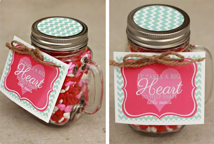 teacher appreciation week gift ideas heart themed jar