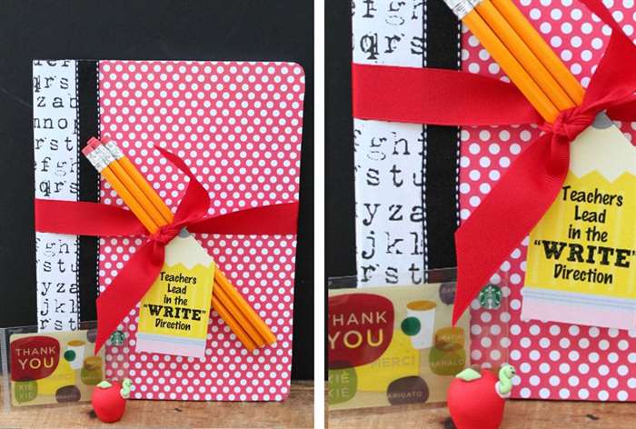 teacher appreciation week gift ideas notebook and pencils