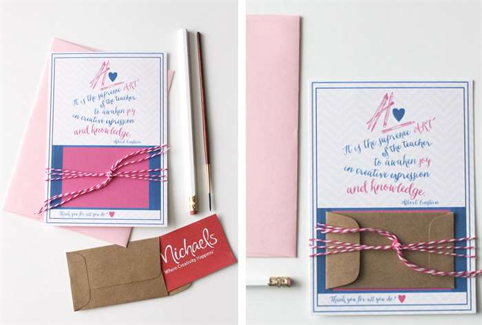 teacher appreciation week gift ideas homemade card width=