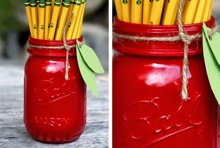 teacher appreciation week gift ideas mason jar pencil holder width=