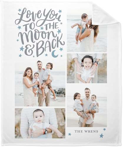 whimsical to the moon fleece photo blanket in different design colors