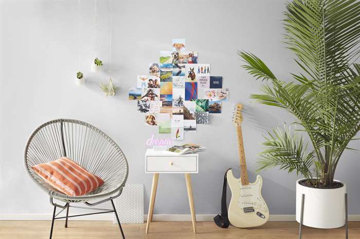 photo tiles displayed on a wall collage perfect for home decor