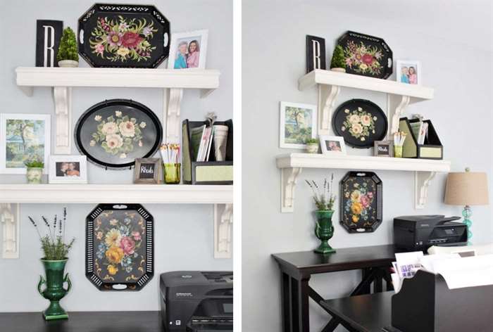 office wall art floral plates