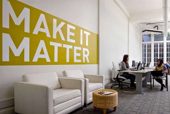 office wall art inspiring text