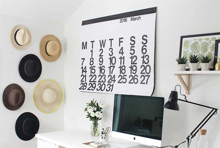 office wall art hats calendar