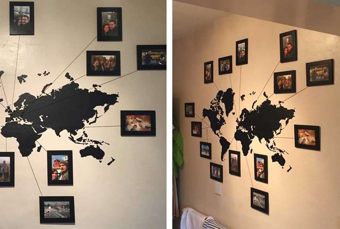 office wall art photo map