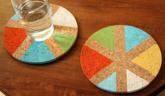 Hand painted cork coasters