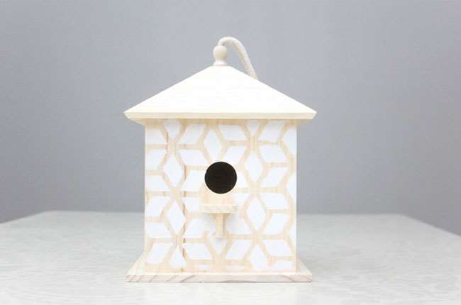 stenciled bird house personalized for fathers day