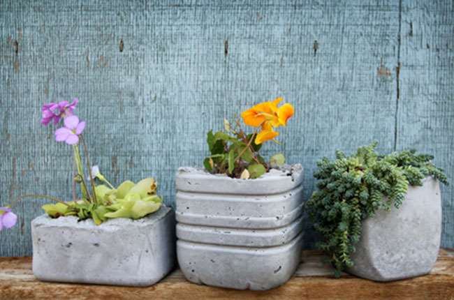 homemade concrete planter