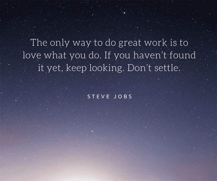 inspirational quote about work by steve jobs