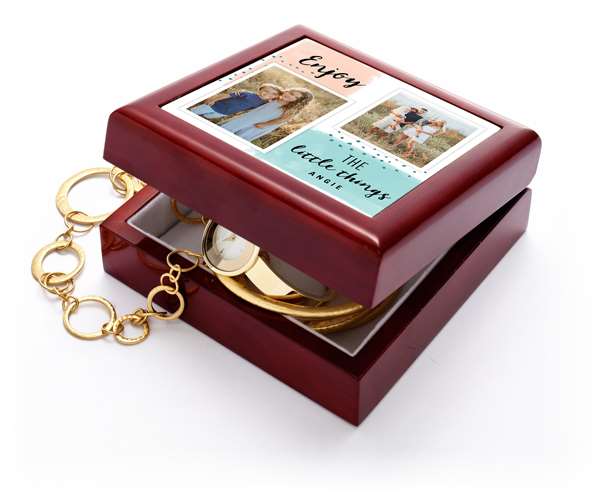 A cute custom keepsake box for a creative Mothers Day gift.