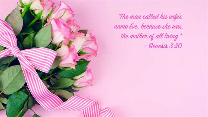 Ngày của mẹ hạnh phúc nền của hoa hồng màu hồng với câu kinh thánh trên bàn gỗ màu hồng.