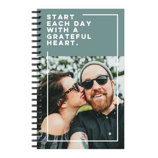 Start each day with a grateful heart personalized photo notebook