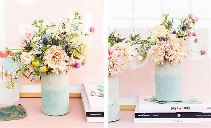 wedding shower gift two toned concrete vase