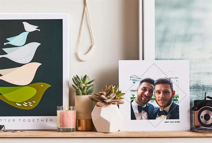 Photo art of two grooms and home decor