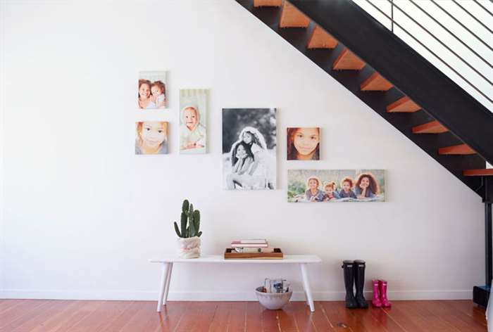 Wall art made of canvas prints.