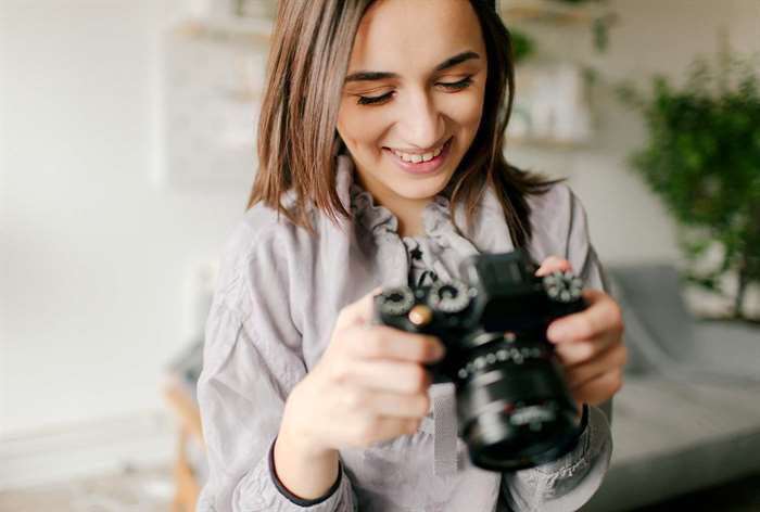 Woman looking at camera. 