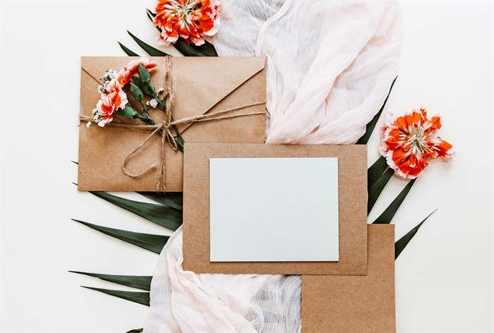 wedding invitations and envelopes.