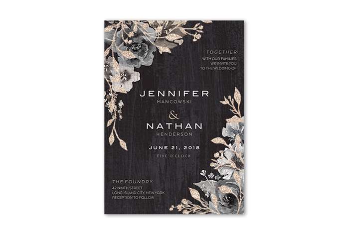 glitter wedding invitation.