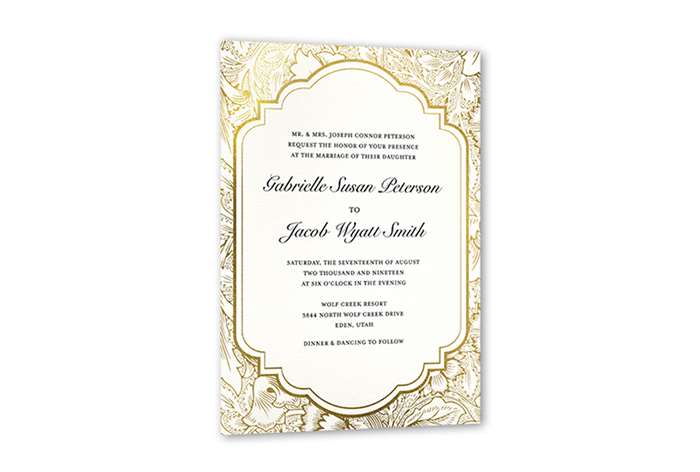 elegant foiled wedding invitation.