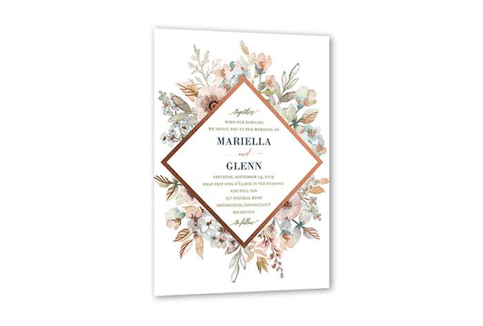 diamond center wedding invitation.