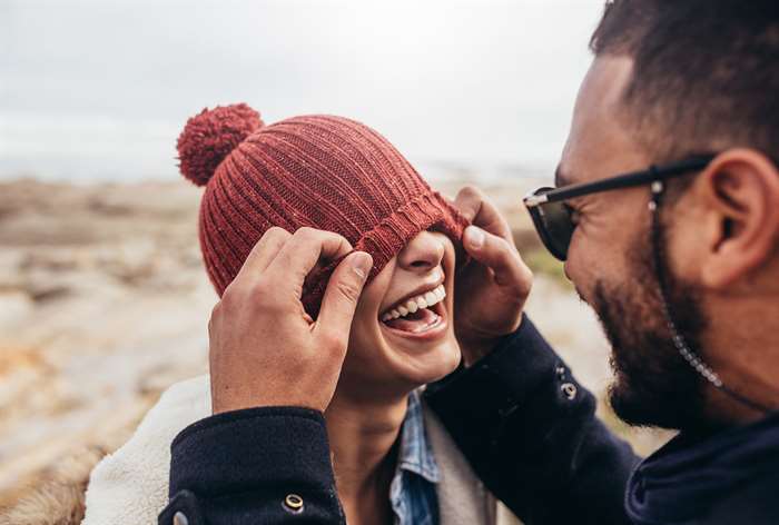 couple laughing