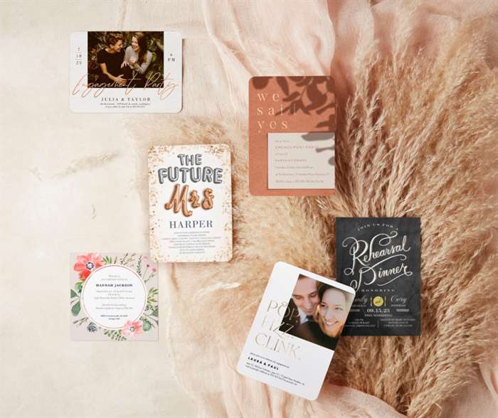 Wedding invite cards in different festive layouts 