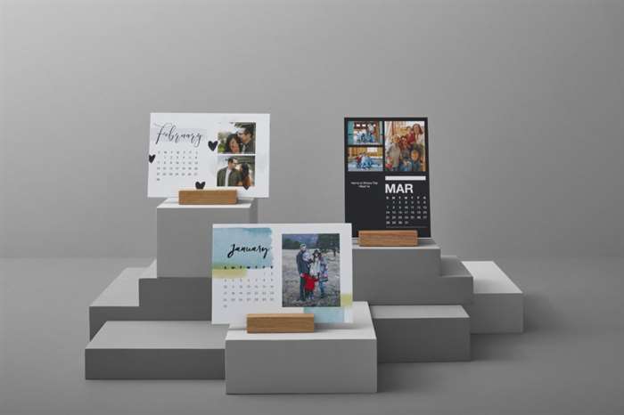 Different desk calendars with different styles and months