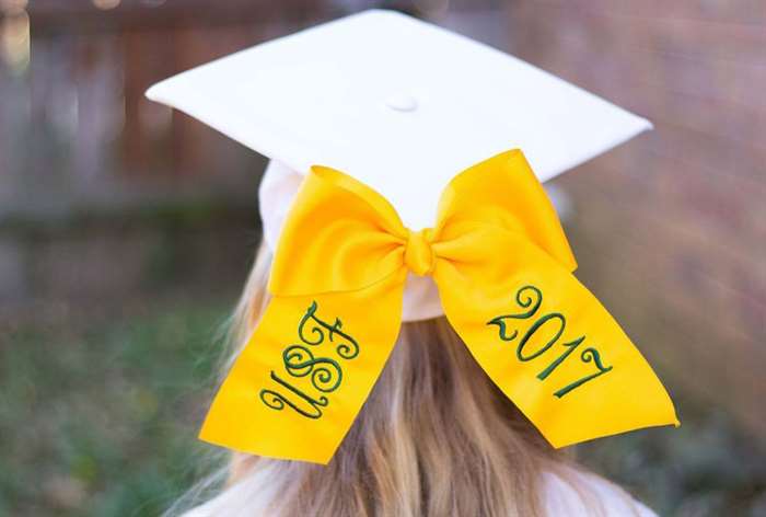 grad cap bow