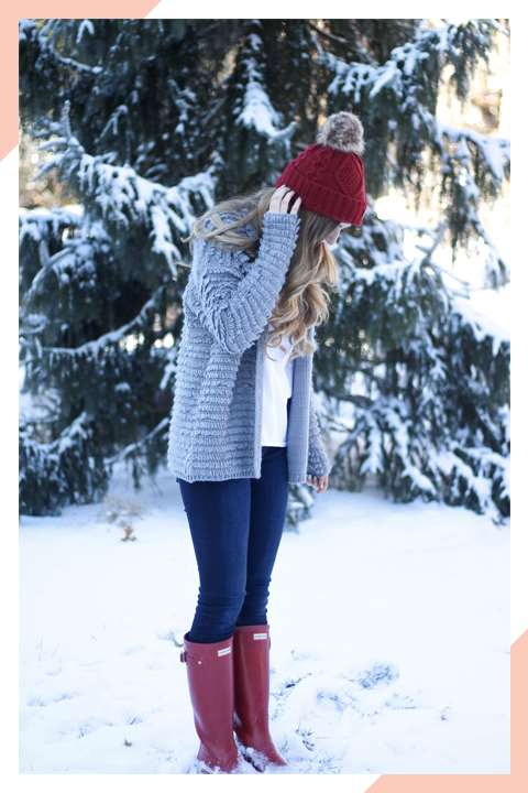 Ý tưởng trang phục tuyết với mũ len
