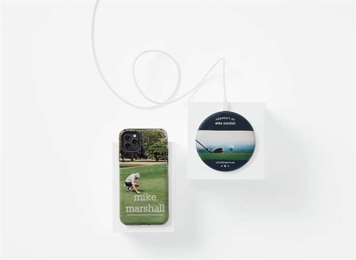 golf themed custom photo case and custom phone charger