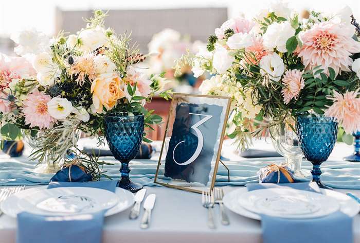 Wedding reception table.