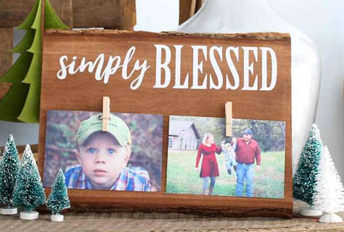 baby shower gift rustic wood frame 