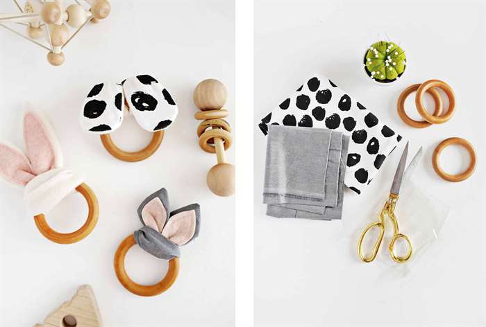 baby shower gift wooden teether rings 