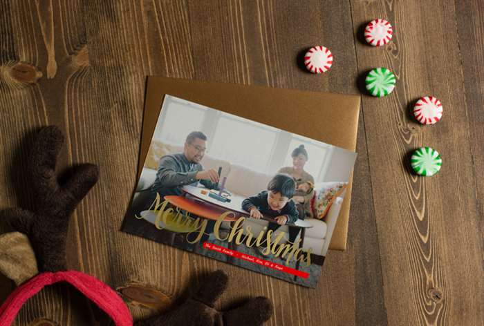 christmas card on table ideas