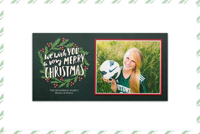 Girl in jersey with soccer ball on card